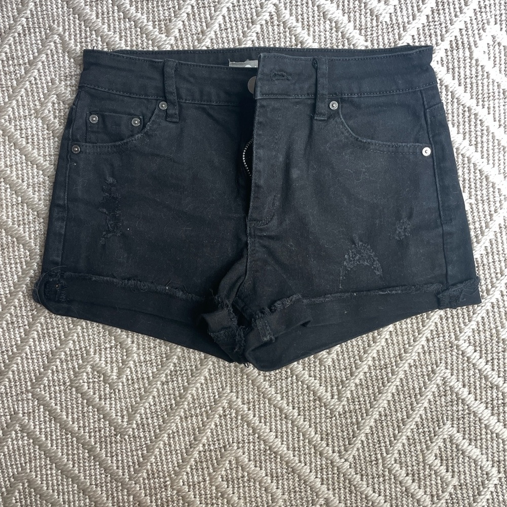 Tractr Black Jean Shorts for Girls - Picture 1 of 5